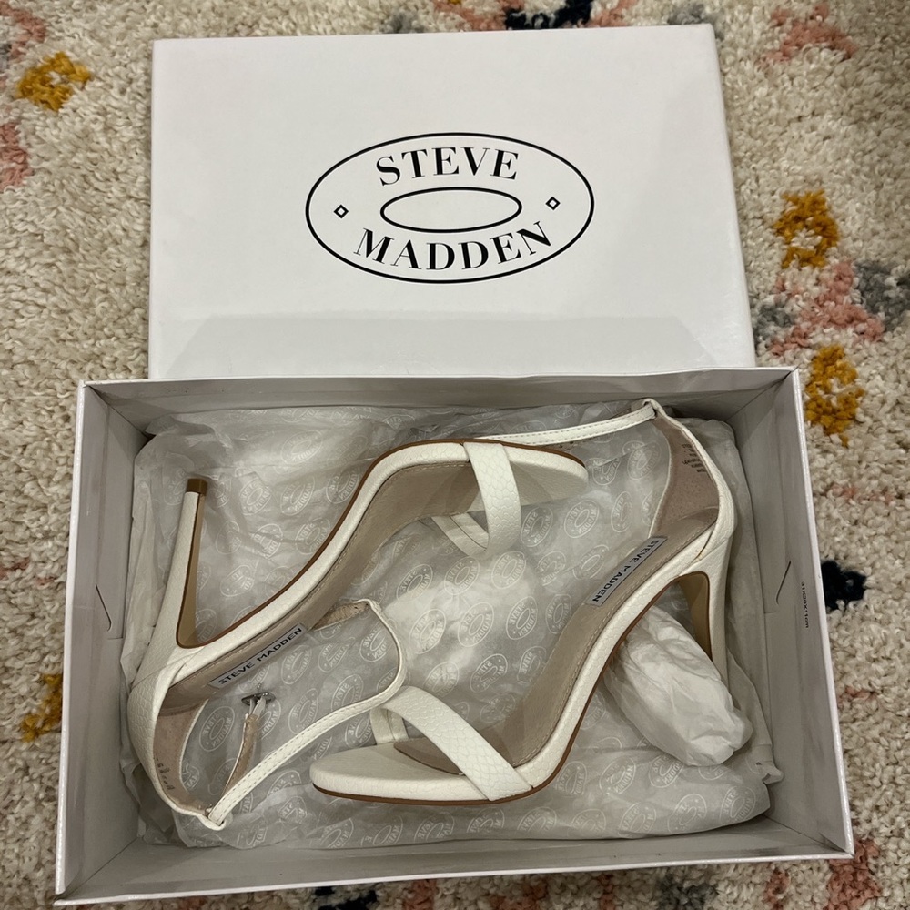 white snake skin heels